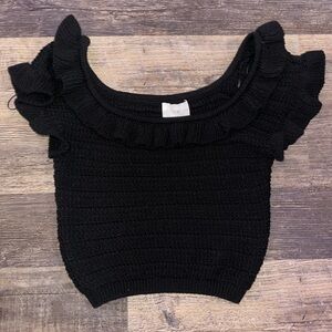 H&M Black Ruffled Women's Sweater